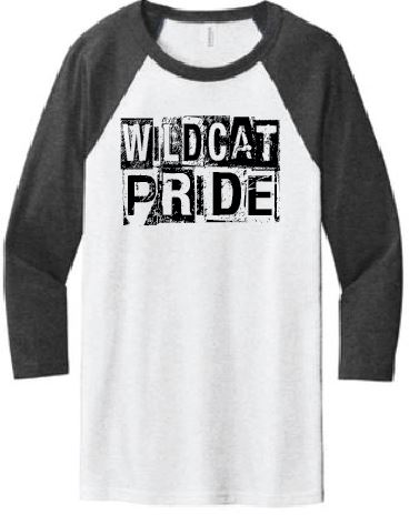 Wildcat Pride 3/4 Sleeve Baseball - Adult Only