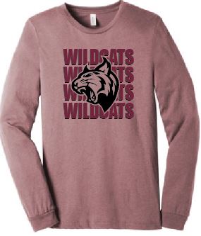 Wildcats Mascot Long Sleeve "Soft" T-Shirt - Youth & Adult